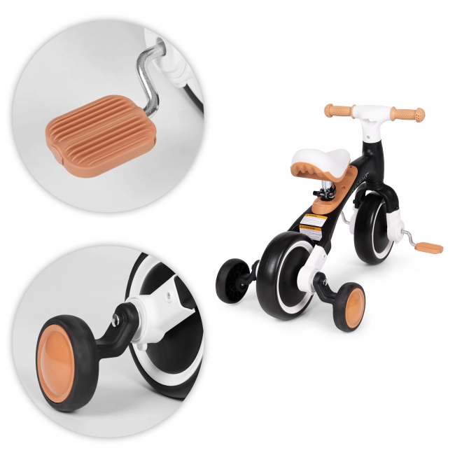 Draisienne avec pédales et roulettes latérales noires ECOTOYS
