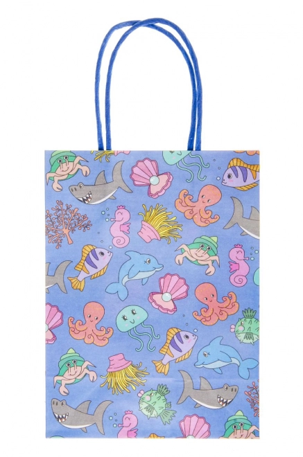 Sac cadeau monde marin/eau 16x22x9 cm