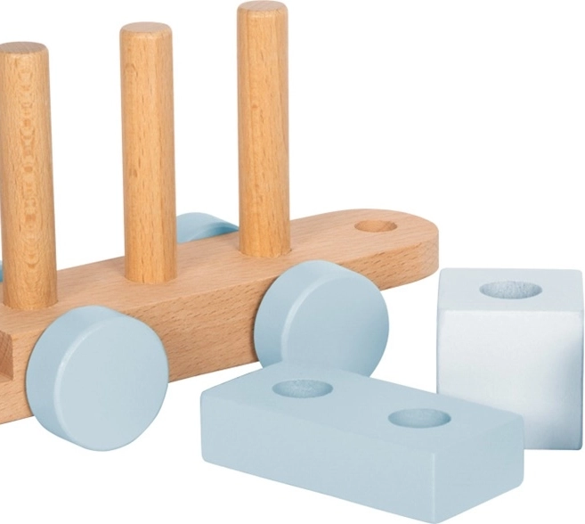 Petit Train en bois à assembler bleu
