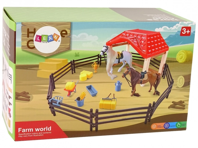 Ensemble Ferme Écurie Figuries Accessoires de Toilettage pour Chevaux
