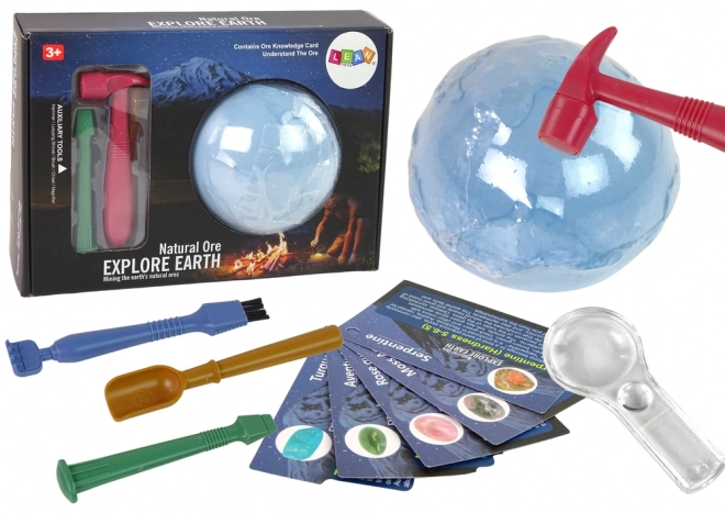 Travaux d’excavation Exploration de la Terre Outils Minéraux Coffret Fiche
