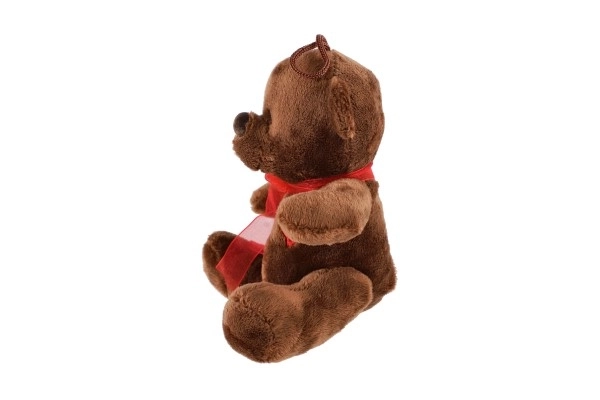 Ourson en peluche avec nœud et cœur 12 cm