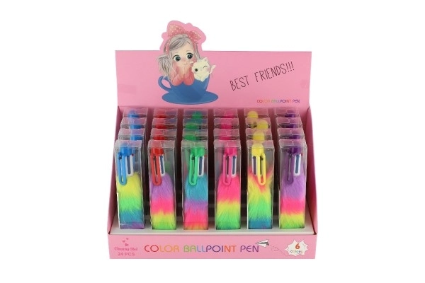 Stylo en peluche coloré avec pompons Teddies