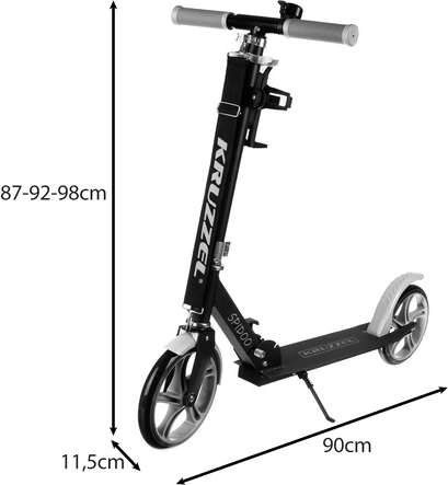 Trottinette de ville pliable pour enfants avec grandes roues (200 mm) – gris