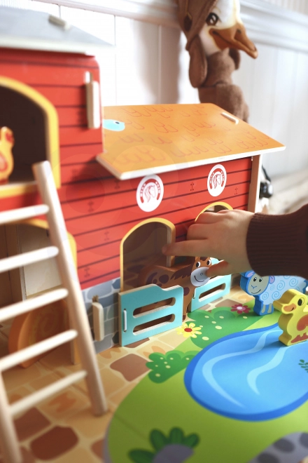 Mega Ferme figurines d'animaux étable et poulailler 18 pcs