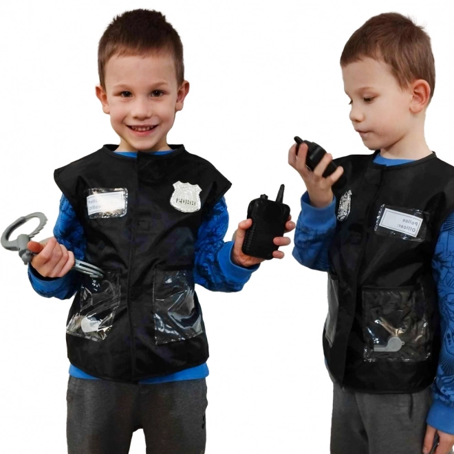 Costume de carnaval d'enfant policier 3-8 ans