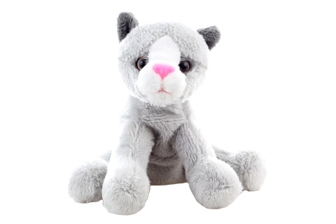 Chat en peluche gris 15 cm