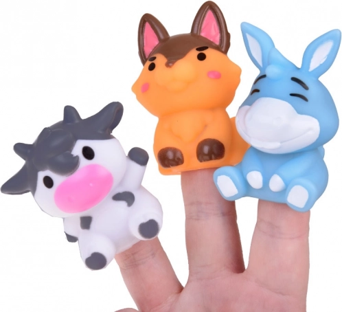 Animaux de ferme en caoutchouc pour doigts - ensemble de 5 figurines