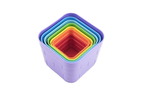 Pyramide Kubus puzzle en plastique carré coloré 7 pièces dans un sac 12m+