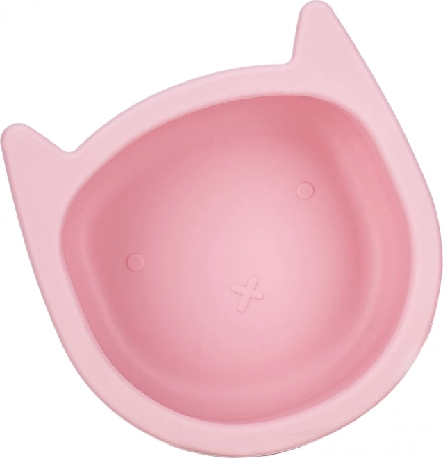 Bol en silicone avec ventouse Chaton rose