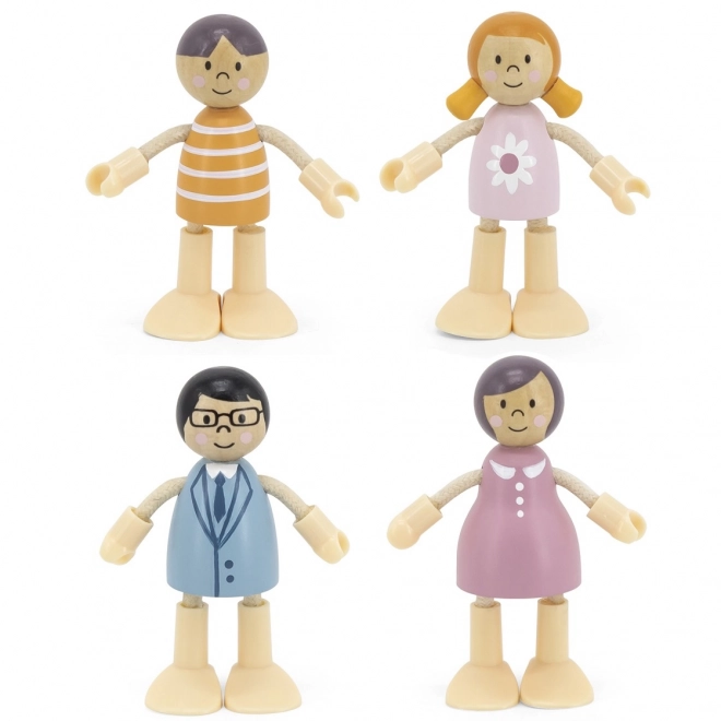 Poupées en bois pour maison de poupée