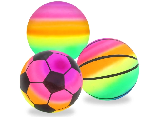 Balle en caoutchouc arc-en-ciel pour enfants 23 cm