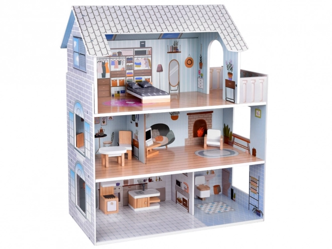 Maison enchantée avec mobilier Élégante villa en bois pour poupées ZA5368