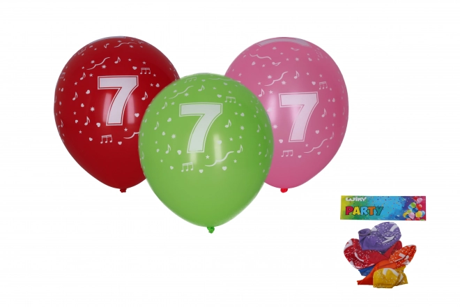 Ballon gonflable avec le numéro 7 30cm - 5 pièces