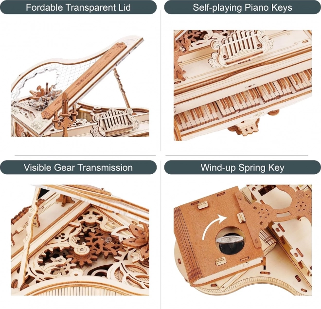 RoboTime 3D Puzzle mécanique en bois Piano Magique (entraînement électrique)