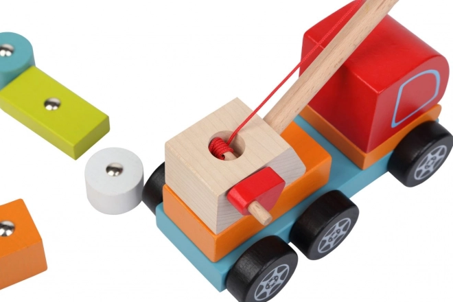CUBIKA 13982 Camion-grue avec aimant - puzzle en bois 14 pièces
