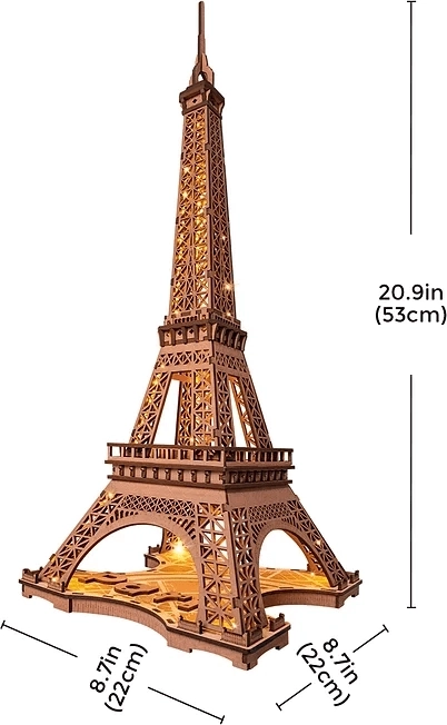 Puzzle 3D en bois RoboTime Rolife Nuit Éclairée Tour Eiffel