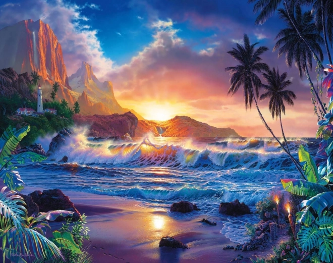 Set de peinture diamant - coucher de soleil sur l'île