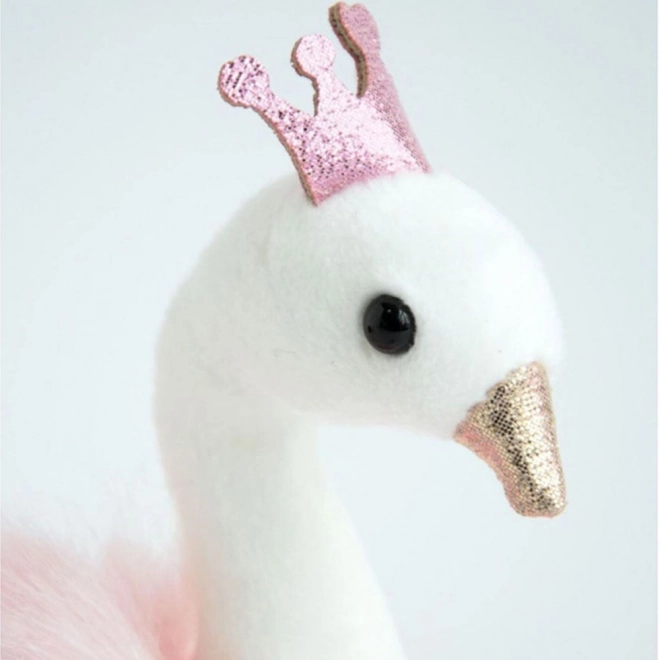 Porte-clés en peluche Cygne rose 12 cm
