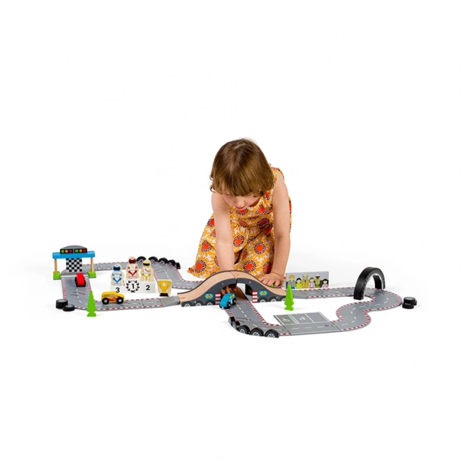 Bigjigs Rail Circuit de course en bois jour de course