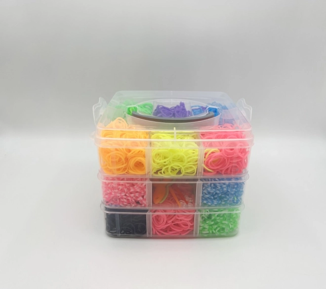 Set d’élastiques pour fabriquer des bracelets Loom Band, 3000 pièces dans un coffret