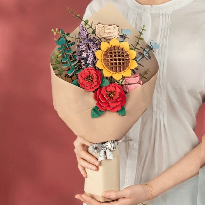 Puzzle 3D en bois bouquet de fleurs Rowood