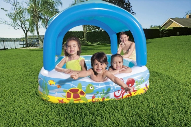 Piscine gonflable pour enfants avec abri