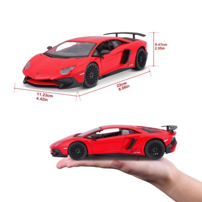 Modèle en métal Bburago Lamborghini Aventador rouge 1:24