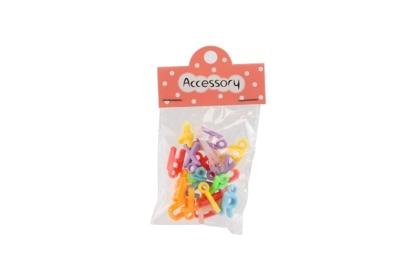 Perles en plastique cœur, lettres avec ficelle 2 types dans un sac 6,5x11x1cm