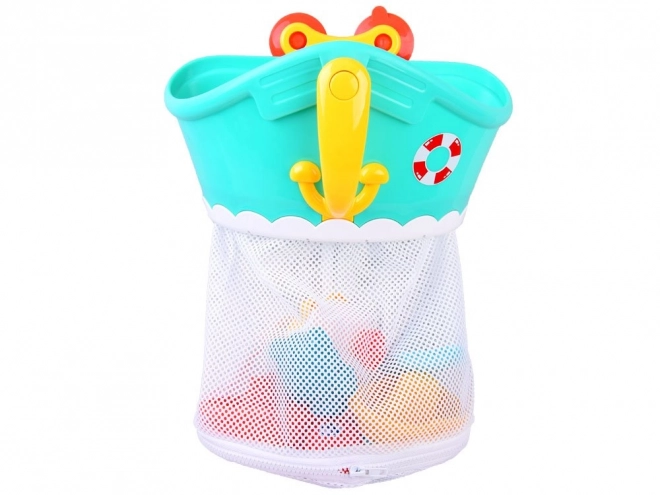 Organisateur de bain avec jouets colorés