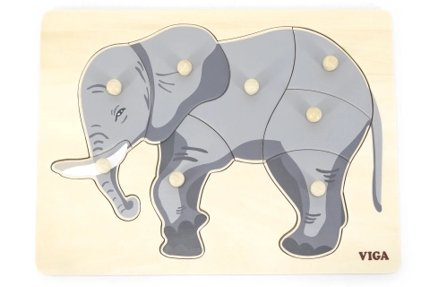 Puzzle d’insertion Montessori en bois Éléphant