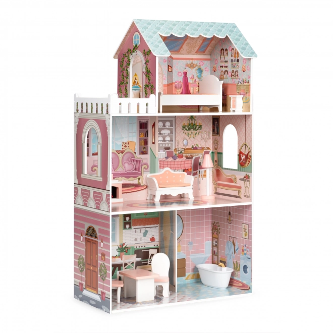 Grande maison de poupées avec mobilier ECOTOYS