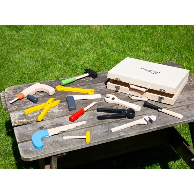 Coffret en bois avec outils jouets