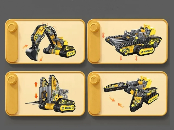 176-ele RC0694 Jeu de télécommande 4 en 1 pour machines de construction pliables