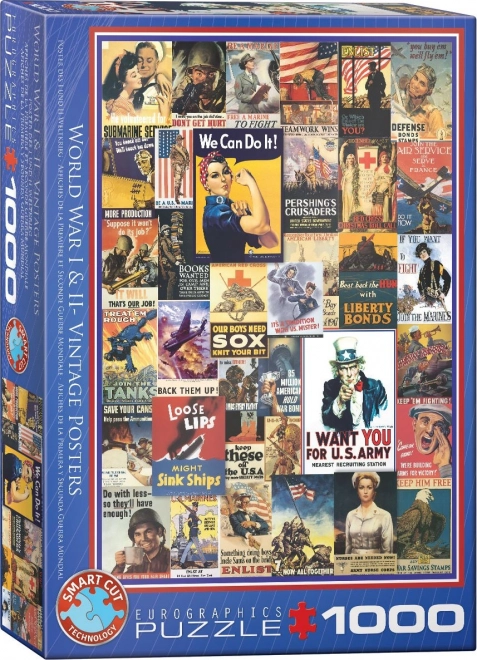 EUROGRAPHICS puzzle 1000 pièces - Affiches de la Première et de la Deuxième Guerre mondiale