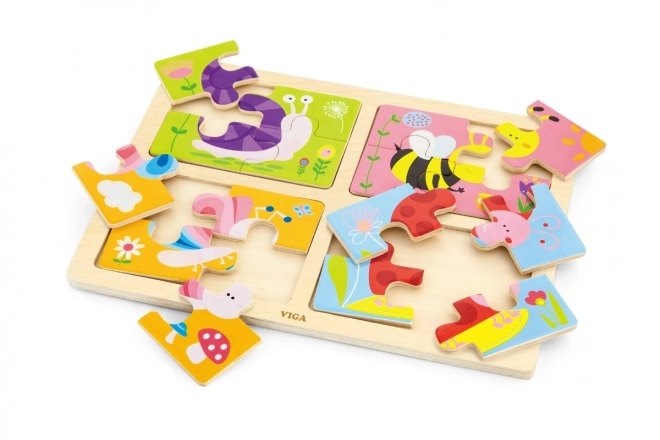 Puzzle en bois 4 en 1 - insectes
