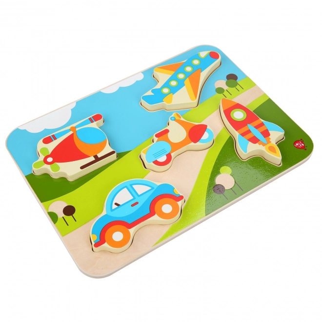 Lucy & Leo Moyens de transport - puzzle en bois à encastrer 6 pièces