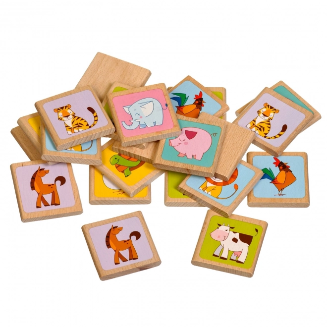 Lucy & Leo Animaux - Mémoire pour enfants en bois 24 cartes