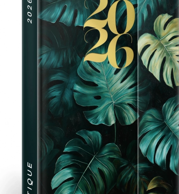 Agenda hebdomadaire magnétique Monstera 2026, 11 x 16 cm