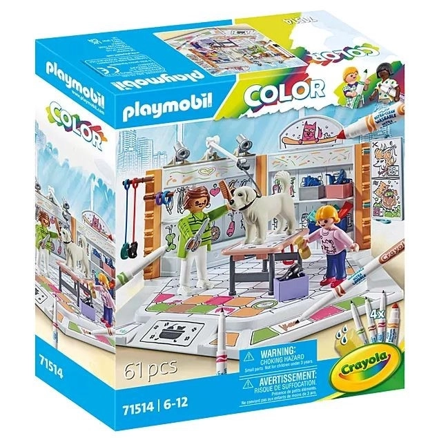 Playmobil Salon pour chiens avec couleurs Crayola