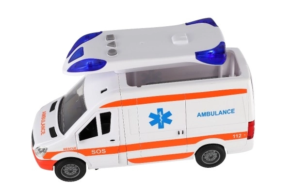Ambulance pour enfants avec brancard et signaux lumineux