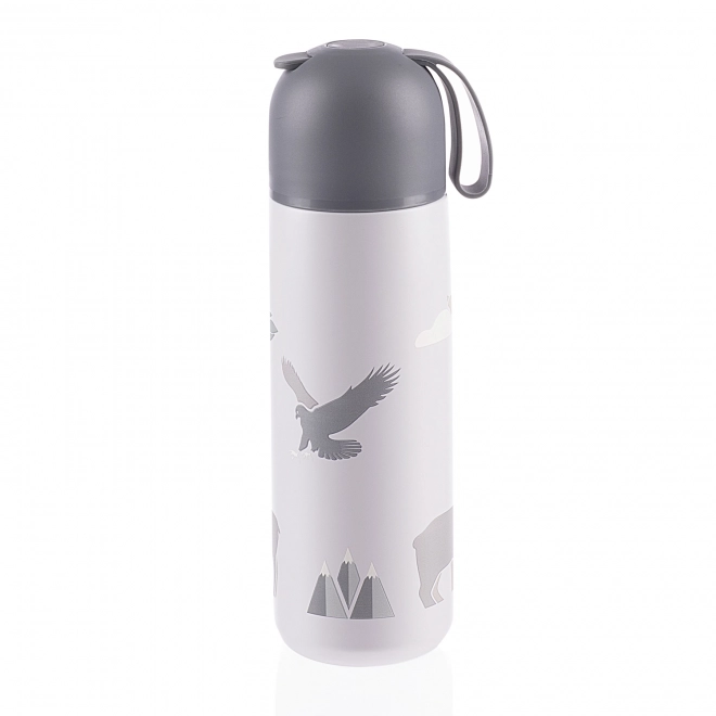 Thermos pour liquides avec poignée en silicone 400 ml, Montagnes