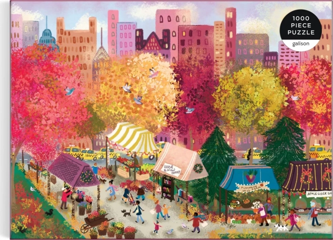 Puzzle Automne au marché de la ville 1000 pièces Galison