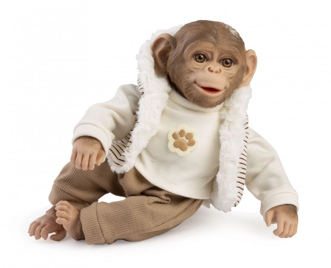 Guca 987 REBORN OPIČKA - singe bébé réaliste avec corps en tissu doux - 32 cm