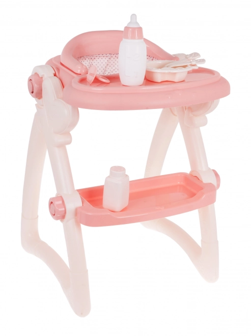 Ensemble d'alimentation pour poupées pour enfants 3+ chaise haute + accessoires 7 pcs