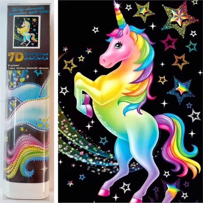 Kit de peinture diamant - licorne arc-en-ciel nocturne