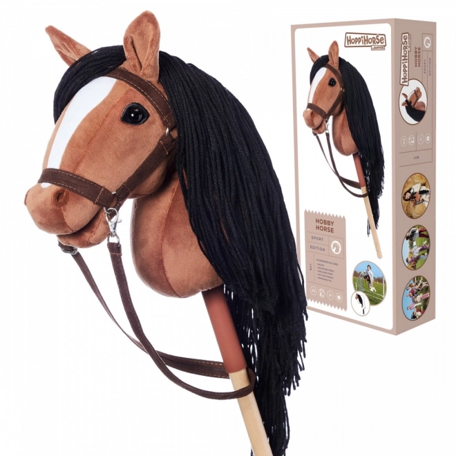 Cheval en bâton Hobby Horse HOPPIHORSE brun foncé