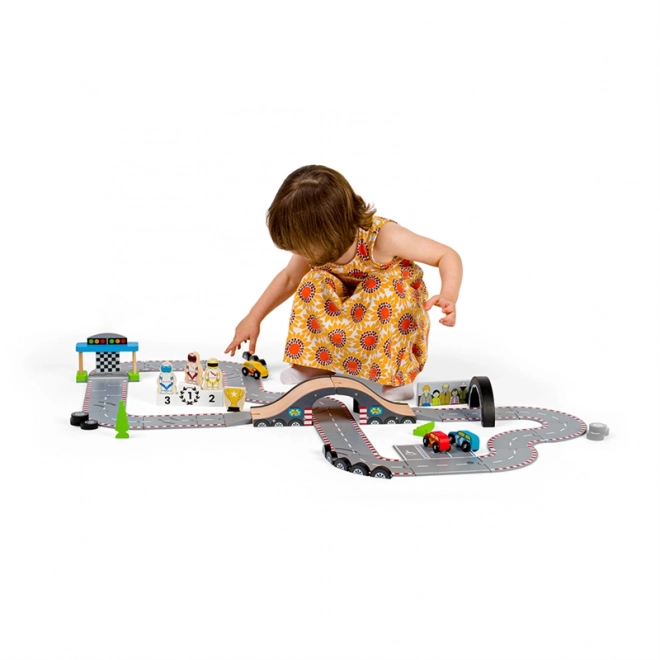 Bigjigs Rail Circuit de course en bois jour de course