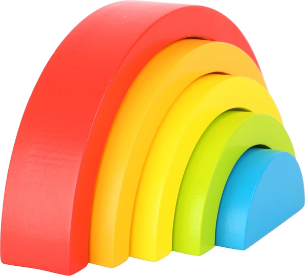 Arc-en-ciel empilable en bois pour enfants