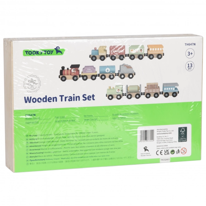 Tooky Toy wagons de train magnétiques en bois
